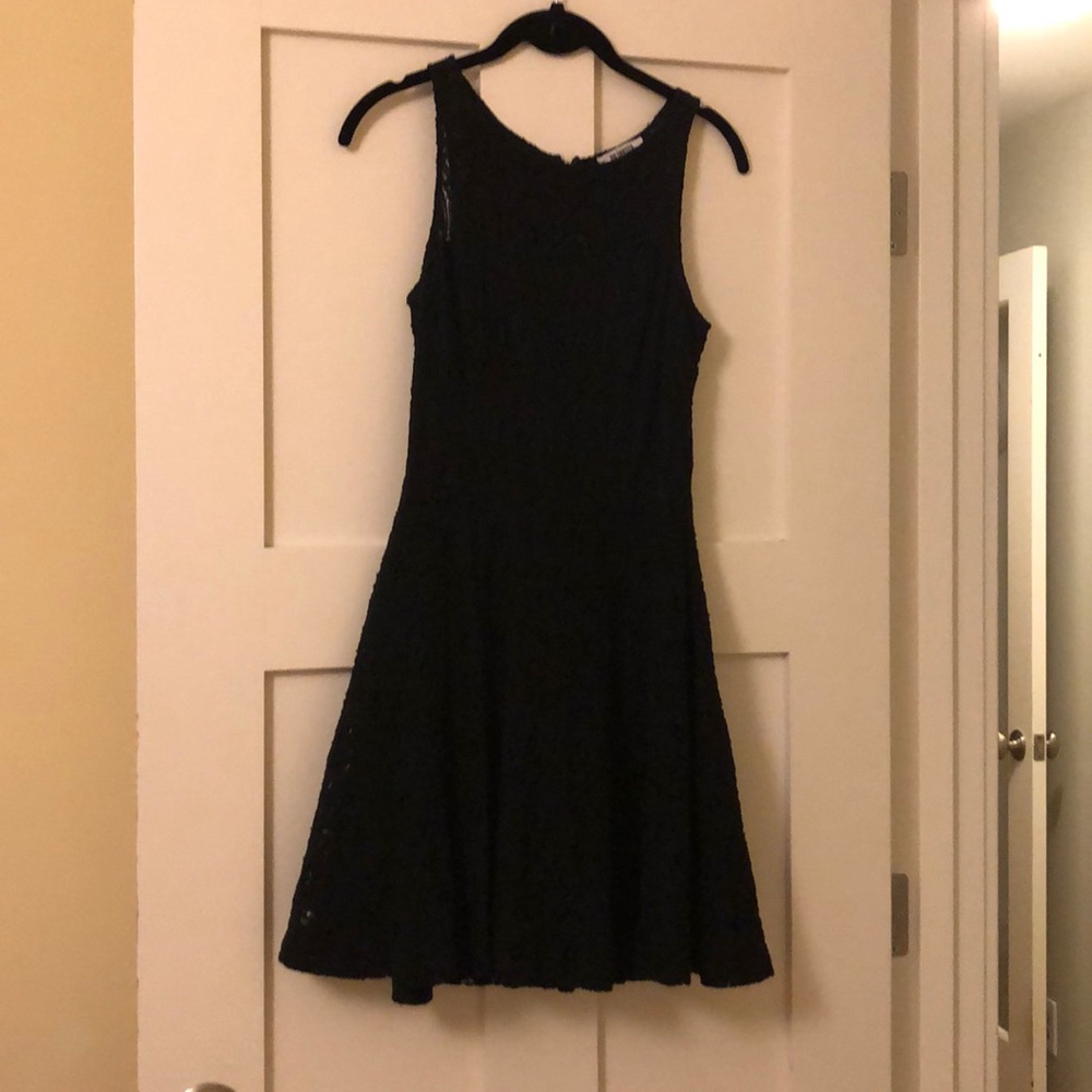 Black lace skater dress